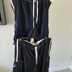 OP Black Swim Shorts with White Drawstrings